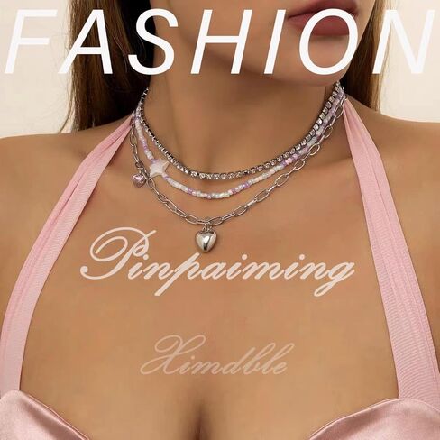 Vintage Crystal Skirt Pendant Necklace Boho Cz Fan-shaped Necklace Rhinestone Princess Skirt Choker Necklace Sparkly Cz Choker Necklace for Women in Kuwait