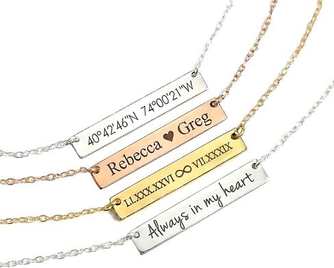 Custom Name Necklace – A Meaningful Gift That Lasts | Long Distance Relationship Gifts | 14k Gold Filled or 925 Sterling Silver Necklace with Initials | Personalized Names, Coordinates, Roman Numerals in Saudi Arabia