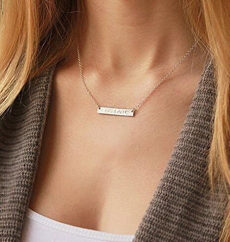 Custom Name Necklace – A Meaningful Gift That Lasts | Long Distance Relationship Gifts | 14k Gold Filled or 925 Sterling Silver Necklace with Initials | Personalized Names, Coordinates, Roman Numerals in Saudi Arabia