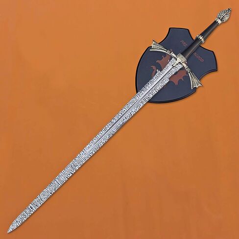 Dark Sister Sword Replica with Display Wall Plaque, Medieval Fantasy Collectible, Decorative Etching Pattern Blade in Saudi Arabia
