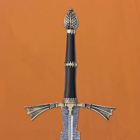 Dark Sister Sword Replica with Display Wall Plaque, Medieval Fantasy Collectible, Decorative Etching Pattern Blade in Saudi Arabia