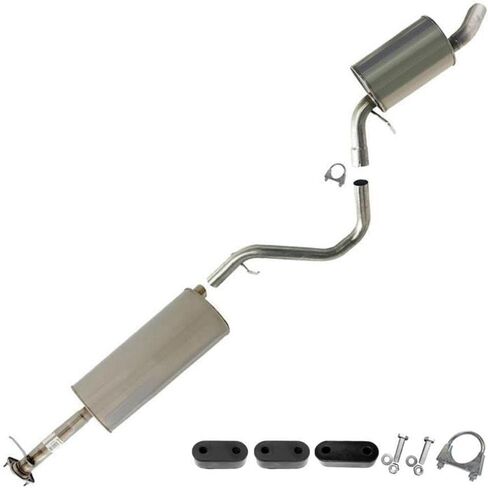 Northeastern Exhaust | Stainless Steel Center and Rear Muffler Exhaust System Kit Compatible for Chevy Trailblazer/GMC Envoy/Isuzu Ascender 2002-2005 4.2L 5.3L | Includes Clamp, Hangers, Bolts & Nuts in Saudi Arabia