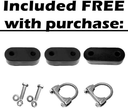 Northeastern Exhaust | Stainless Steel Center and Rear Muffler Exhaust System Kit Compatible for Chevy Trailblazer/GMC Envoy/Isuzu Ascender 2002-2005 4.2L 5.3L | Includes Clamp, Hangers, Bolts & Nuts in Saudi Arabia