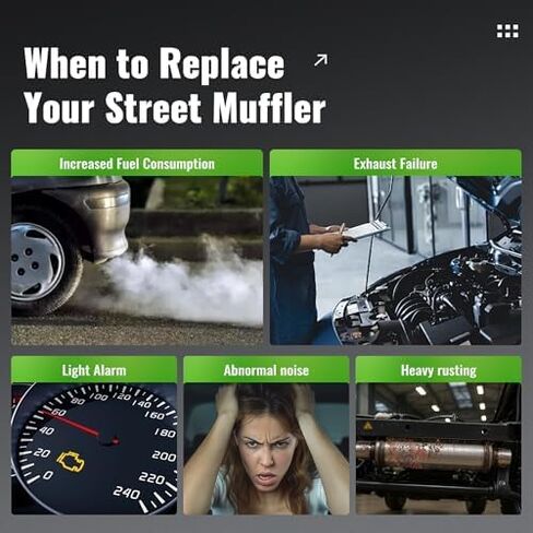 Universal Street Muffler 3" Offset In 3" Center Out Set of 2 409 Stainless Steel Silvery in Saudi Arabia