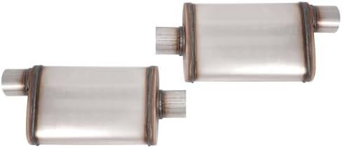 Universal Street Muffler 3" Offset In 3" Center Out Set of 2 409 Stainless Steel Silvery in Saudi Arabia