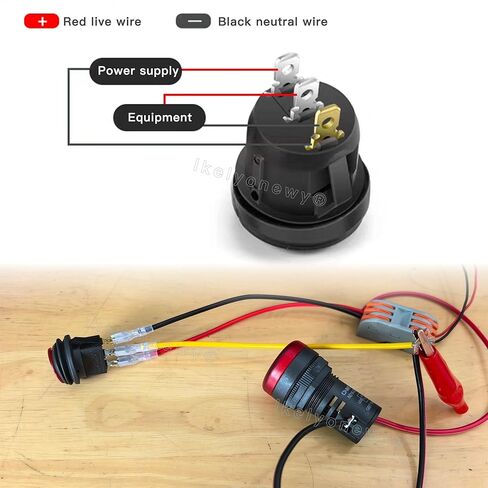 Red Led Lighted Switch Waterproof Toggle 12V 20A Spst 3 Pin Round Rocker Switch for Car Rv Marine Boat (5Pcs) lkelyonewy in Saudi Arabia