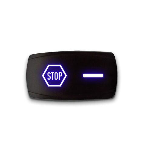 وضع المستنقع - أزرق - مفتاح الروك LED الأفقي 5-PIN STARK المحفور بالليزر المزدوج - 20A 12V ON / OFF in Kuwait