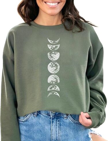 TEEAMORE Lunar Phases Sweatshirt & Hoodie Phases of the Moon Sweatshirt & Hoodie #0570 in Saudi Arabia
