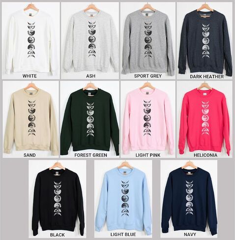 TEEAMORE Lunar Phases Sweatshirt & Hoodie Phases of the Moon Sweatshirt & Hoodie #0570 in Saudi Arabia
