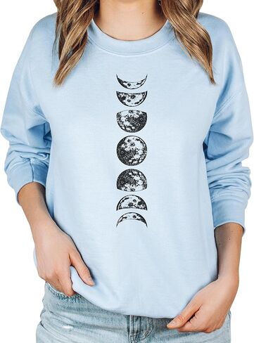 TEEAMORE Lunar Phases Sweatshirt & Hoodie Phases of the Moon Sweatshirt & Hoodie #0570 in Saudi Arabia