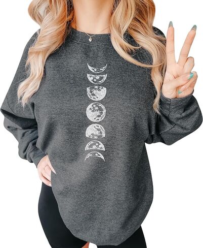 TEEAMORE Lunar Phases Sweatshirt & Hoodie Phases of the Moon Sweatshirt & Hoodie #0570 in Saudi Arabia