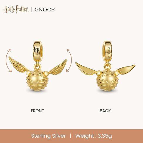 GNOCE Harry Potter Golden Snitch قلادة متدلية سوار للنساء، S925 فضة استرليني متدلية سحر للنساء الزوجة، عيد الحب، مجوهرات عيد الأم in Saudi Arabia