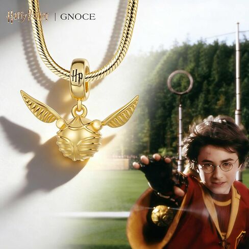 GNOCE Harry Potter Golden Snitch قلادة متدلية سوار للنساء، S925 فضة استرليني متدلية سحر للنساء الزوجة، عيد الحب، مجوهرات عيد الأم in Saudi Arabia