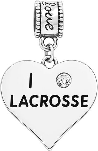 Sportybella Lacrosse Charm Bead – Compatible with Pandora, Chamilia, Troll & European Bracelets – Sports Jewelry Gift for Lacrosse Players & Fans in Saudi Arabia