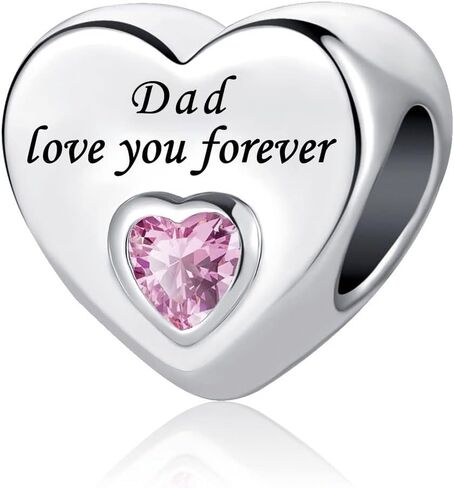 Love You Forever Pink Heart Charm Compatible with Pandora Charms Bracelets Beads for Daughter Sister Granddaughter Auntie Mom Charm in Saudi Arabia