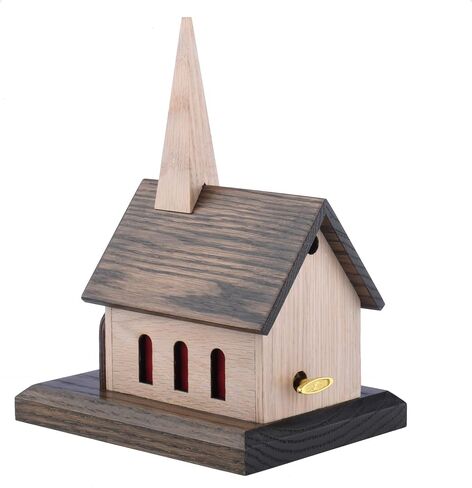 Amish Handcrafted Wood Church Music Box Solid Oak, Amazing Grace, How Great Thou Art, Little Brown Church (Two-Toned Wood, Amazing Grace) in Saudi Arabia