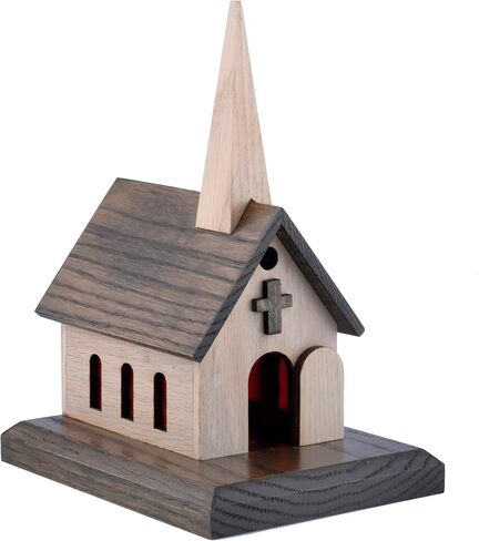 Amish Handcrafted Wood Church Music Box Solid Oak, Amazing Grace, How Great Thou Art, Little Brown Church (Two-Toned Wood, Amazing Grace) in Saudi Arabia