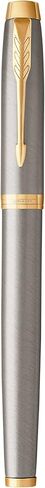 PARKER IM Fountain Pen, Brushed Metal, Fine Nib with Blue Ink Refill (1931649) in Saudi Arabia