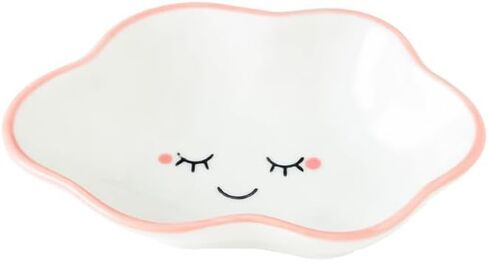 Cute Cloud Shape Ceramic Plate Decorative Ring Holder Small Jewelry Plate (Pink) in Kuwait
