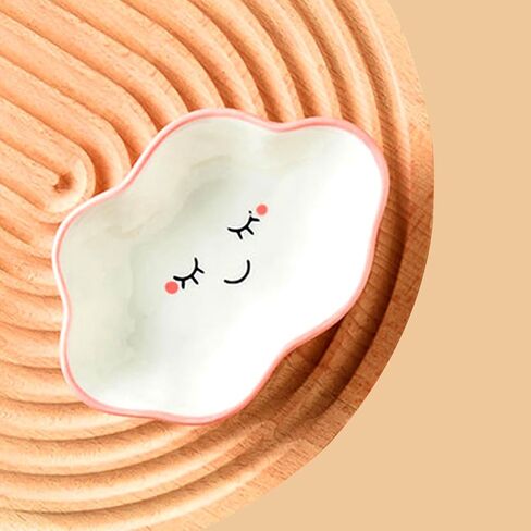 Cute Cloud Shape Ceramic Plate Decorative Ring Holder Small Jewelry Plate (Pink) in Kuwait