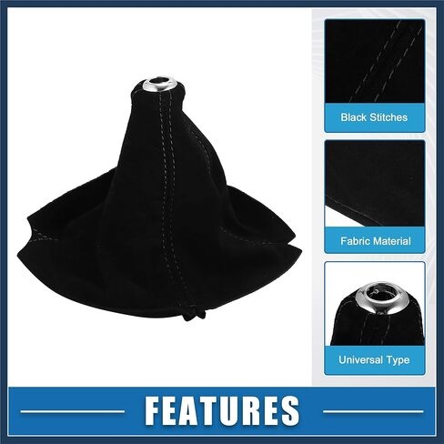 Car Shift Boot Cover Universal Gear Shift Knob Boot Dust Cover Suede Black Stylish Design in Saudi Arabia