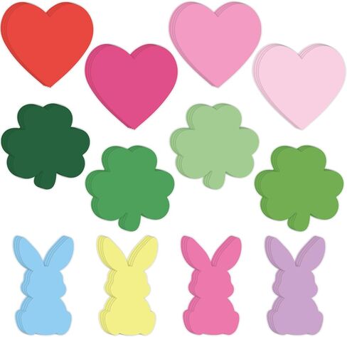 24 Pack St. Patrick's Day Easter Valentines Sticky Notes Memo Pads Heart Shamrocks Bunny Note Pad 480 Sheets Each Self Adhesive Notepads for Holiday School Classroom Party Decor in Saudi Arabia