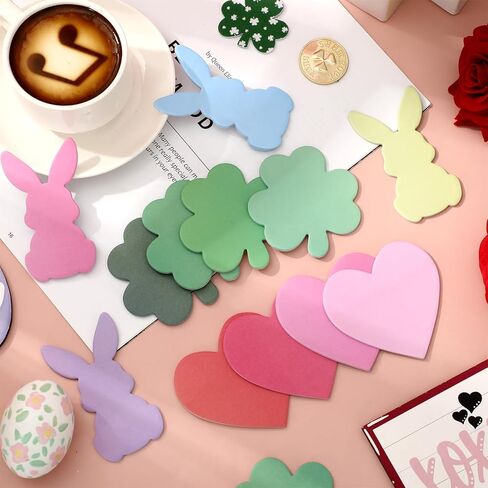 24 Pack St. Patrick's Day Easter Valentines Sticky Notes Memo Pads Heart Shamrocks Bunny Note Pad 480 Sheets Each Self Adhesive Notepads for Holiday School Classroom Party Decor in Saudi Arabia