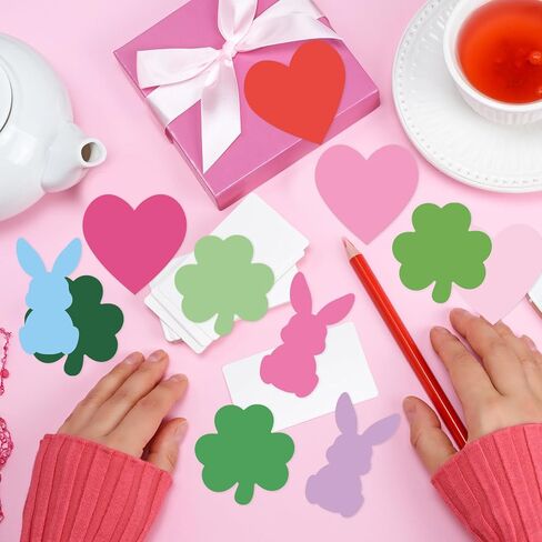 24 Pack St. Patrick's Day Easter Valentines Sticky Notes Memo Pads Heart Shamrocks Bunny Note Pad 480 Sheets Each Self Adhesive Notepads for Holiday School Classroom Party Decor in Saudi Arabia