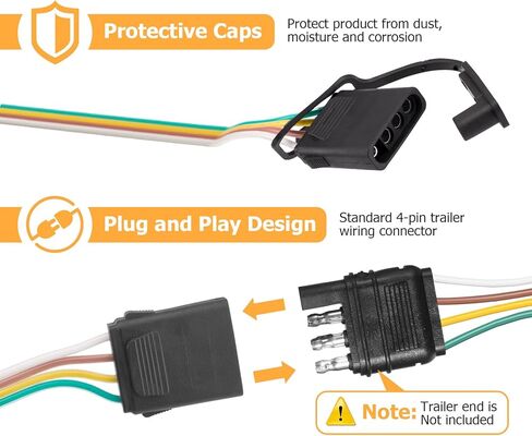 WeiSen 4-Pin Trailer Wiring Harness with Plug & Play Connector for Trailer Taillight & Brake Turn Signal Compatible with Ford Maverick 2022-2025 1st gen in Saudi Arabia