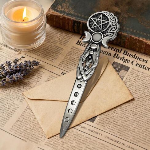 فتاحة حروف معدنية، فتاحة مظاريف كلاسيكية من Triplemoon، قاطع حروف فاخر مقاس 6.1 بوصة للنساء، أداة فتح البريد لمذبح المكتب المنزلي (فضي) in Kuwait