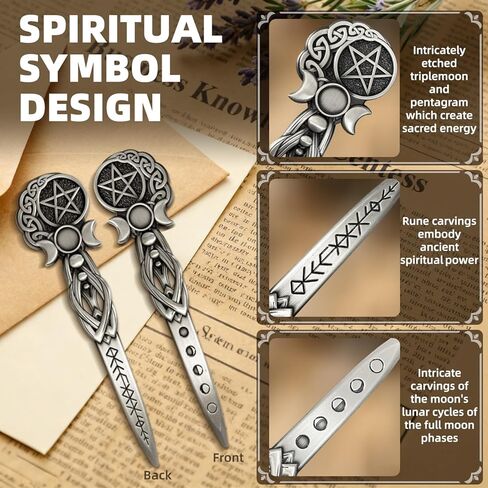 فتاحة حروف معدنية، فتاحة مظاريف كلاسيكية من Triplemoon، قاطع حروف فاخر مقاس 6.1 بوصة للنساء، أداة فتح البريد لمذبح المكتب المنزلي (فضي) in Kuwait