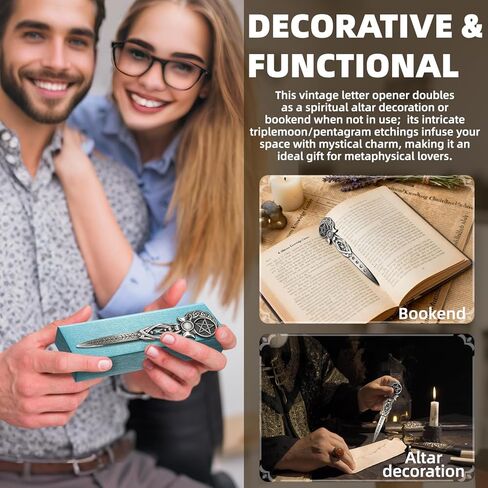 فتاحة حروف معدنية، فتاحة مظاريف كلاسيكية من Triplemoon، قاطع حروف فاخر مقاس 6.1 بوصة للنساء، أداة فتح البريد لمذبح المكتب المنزلي (فضي) in Kuwait