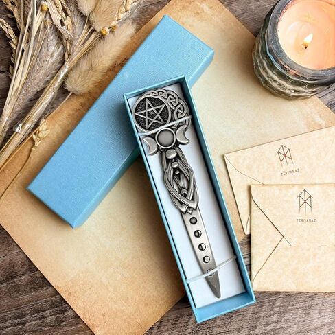 فتاحة حروف معدنية، فتاحة مظاريف كلاسيكية من Triplemoon، قاطع حروف فاخر مقاس 6.1 بوصة للنساء، أداة فتح البريد لمذبح المكتب المنزلي (فضي) in Kuwait