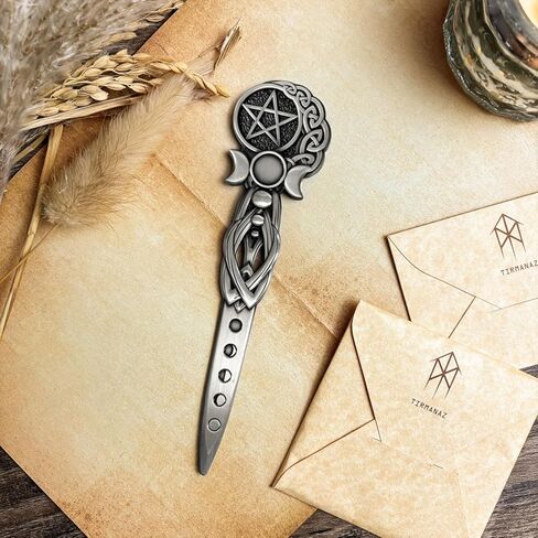 فتاحة حروف معدنية، فتاحة مظاريف كلاسيكية من Triplemoon، قاطع حروف فاخر مقاس 6.1 بوصة للنساء، أداة فتح البريد لمذبح المكتب المنزلي (فضي) in Kuwait