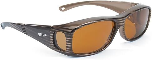 ESP Eyewear Over The Glasses Polarized Collection (Fitover) - Bronze Frame (Brown Melanin Polarized Lenses) (S/M) in Saudi Arabia