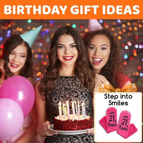 HAPPYPOP Birthday Gift Ideas for Women - 20 21 25 30 35 Year Old Birthday Socks in Saudi Arabia