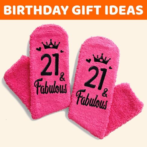 HAPPYPOP Birthday Gift Ideas for Women - 20 21 25 30 35 Year Old Birthday Socks in Saudi Arabia