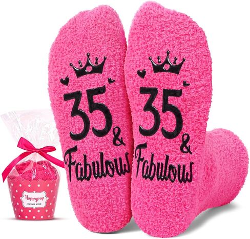 HAPPYPOP Birthday Gift Ideas for Women - 20 21 25 30 35 Year Old Birthday Socks in Saudi Arabia