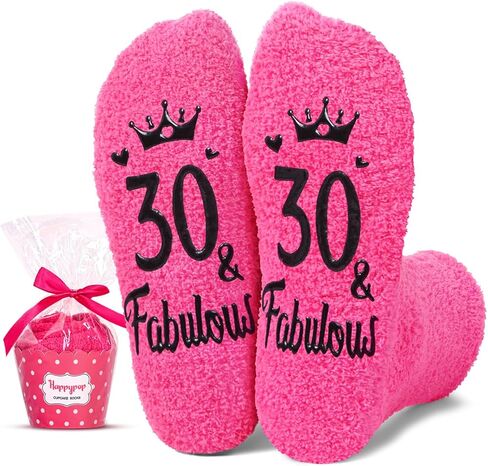 HAPPYPOP Birthday Gift Ideas for Women - 20 21 25 30 35 Year Old Birthday Socks in Saudi Arabia