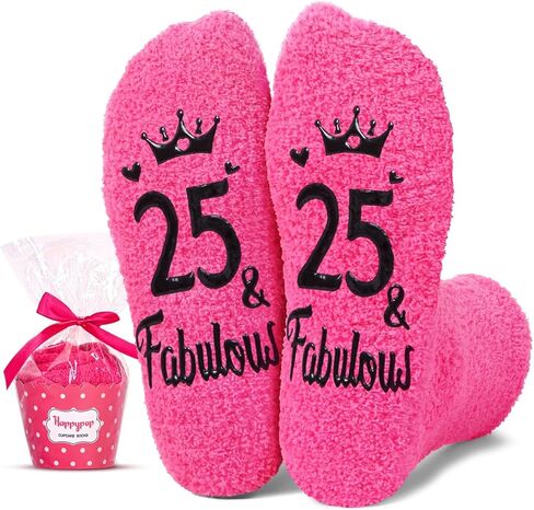 HAPPYPOP Birthday Gift Ideas for Women - 20 21 25 30 35 Year Old Birthday Socks in Saudi Arabia