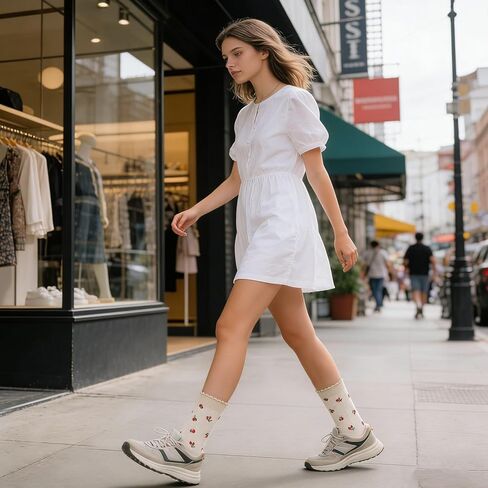 4 أزواج من الجوارب النسائية اللطيفة المكشكشة على الكاحل، جوارب مكشكشة للكاحل منقوشة، جوارب دائرية قابلة للتنفس متوسطة الخس، مقاس 5-9 in Kuwait