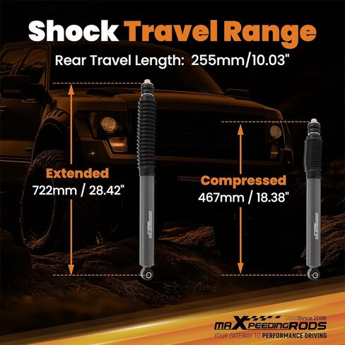 ممتص الصدمات الخلفي maxpeedingrods 0-3 بوصة لـ 2019-2023 Ram 1500 2WD 4WD، إصدار G1 in Saudi Arabia