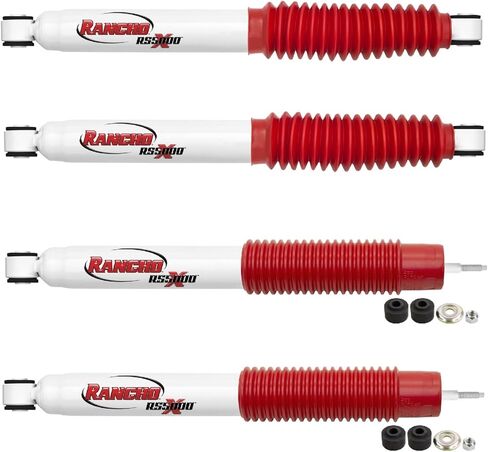 Rancho RS55274 RS55288 Set of Front & Rear RS5000X Series Shocks fits 2001 2010 Sierra 2500 HD with Front Torsion Bar & 0" Lift | Improved Handling & Performance | For Quicker Rebound in Saudi Arabia