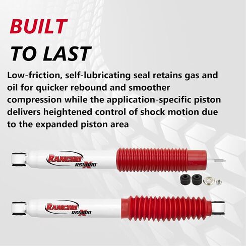 Rancho RS55274 RS55288 Set of Front & Rear RS5000X Series Shocks fits 2001 2010 Sierra 2500 HD with Front Torsion Bar & 0" Lift | Improved Handling & Performance | For Quicker Rebound in Saudi Arabia