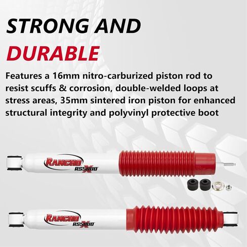 Rancho RS55274 RS55288 Set of Front & Rear RS5000X Series Shocks fits 2001 2010 Sierra 2500 HD with Front Torsion Bar & 0" Lift | Improved Handling & Performance | For Quicker Rebound in Saudi Arabia