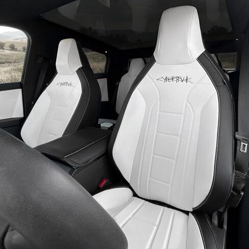 HANSSHOW Seat Covers for Cybertruck Full Coverage Nappa Leather Seat Cover Set with Armrest Cover for Cybertruck Accessories in Kuwait