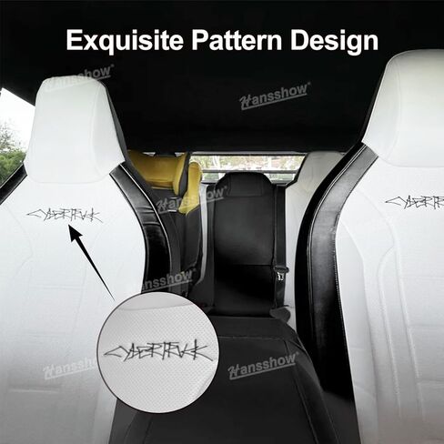 HANSSHOW Seat Covers for Cybertruck Full Coverage Nappa Leather Seat Cover Set with Armrest Cover for Cybertruck Accessories in Kuwait