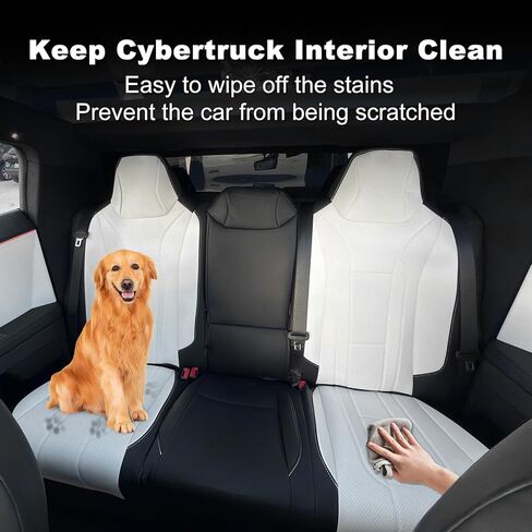 HANSSHOW Seat Covers for Cybertruck Full Coverage Nappa Leather Seat Cover Set with Armrest Cover for Cybertruck Accessories in Kuwait