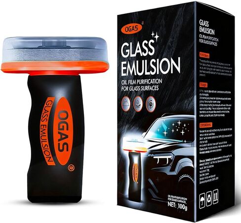 Glass Oil Film Remover for Car, Glass Compound with Cleaning Board, Oil Film Remover for Car Windshields and Windows,Removes oil film & Smudges, Improve Windshield Clarity for Safe Driving in Saudi Arabia