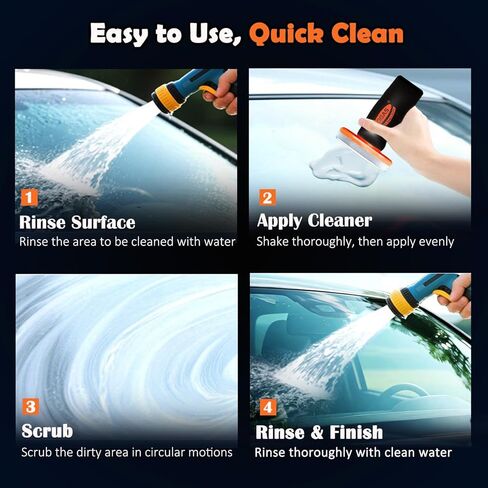 Glass Oil Film Remover for Car, Glass Compound with Cleaning Board, Oil Film Remover for Car Windshields and Windows,Removes oil film & Smudges, Improve Windshield Clarity for Safe Driving in Saudi Arabia